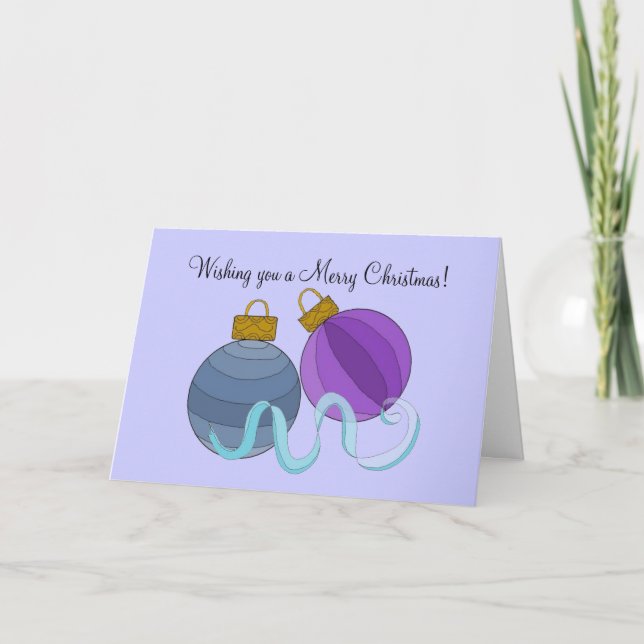 Pretty Christmas Balls Holiday Card (Front)