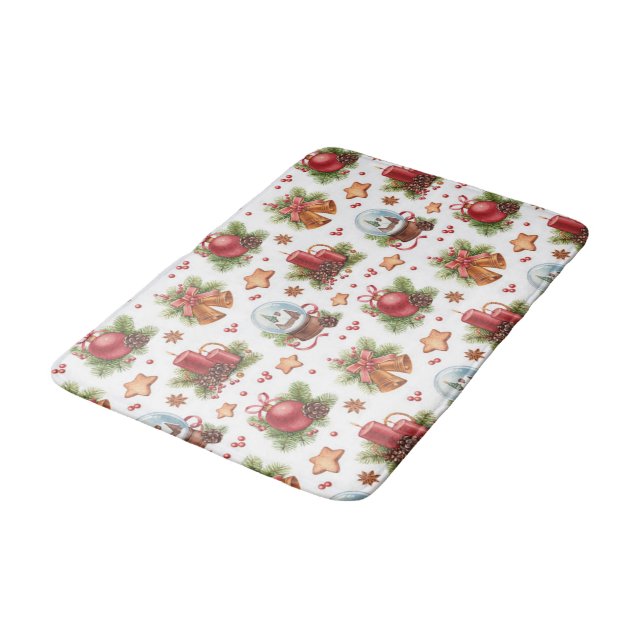 Pretty Christmas Bathroom Mat (Angled)