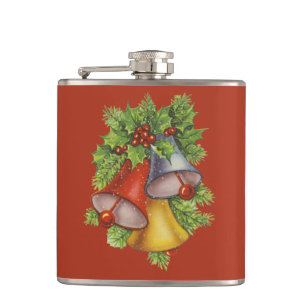 Pretty Christmas Bells Adult Stocking Stuffer Flask