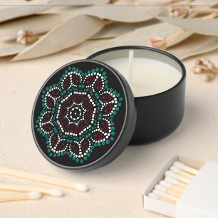 Pretty Christmas Floral Dot Mandala Mini Candle Favors