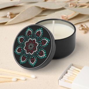 Pretty Christmas Floral Dot Mandala Mini Candle Favors