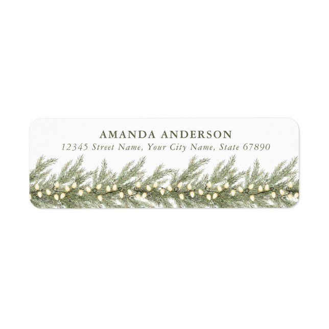Pretty Christmas Garland Return Address Labels (Front)