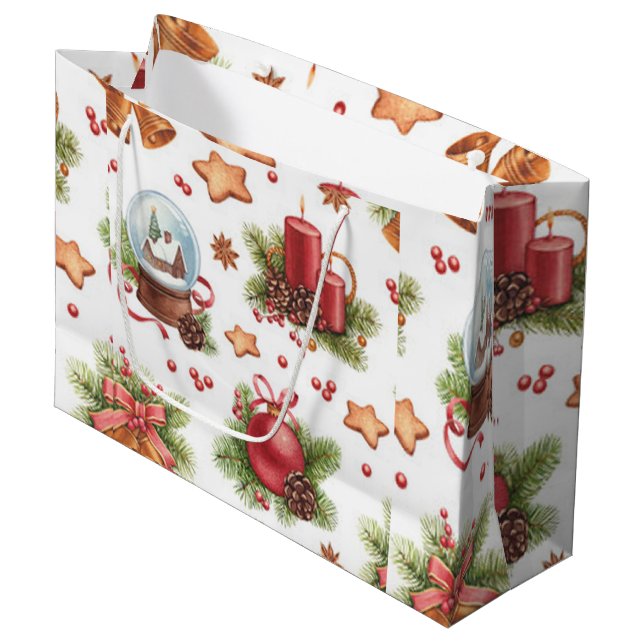 Pretty Christmas Gift Bag (Front Angled)