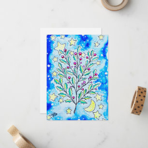 pretty Christmas holly Note Card