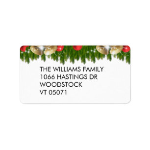 Pretty Christmas Ornaments Return Address Label