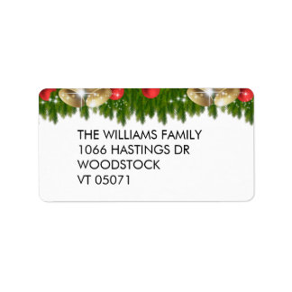Pretty Christmas Ornaments Return Address Label