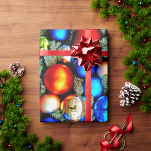 Pretty Christmas Ornaments Wrapping Paper