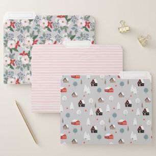 Pretty Christmas Patterns File Folder