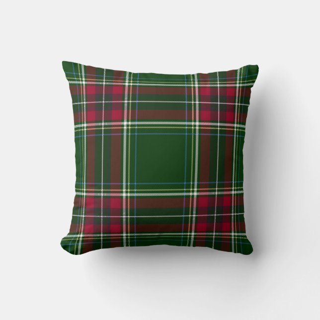 Pretty Christmas Plaid Throw Pillow (Front)