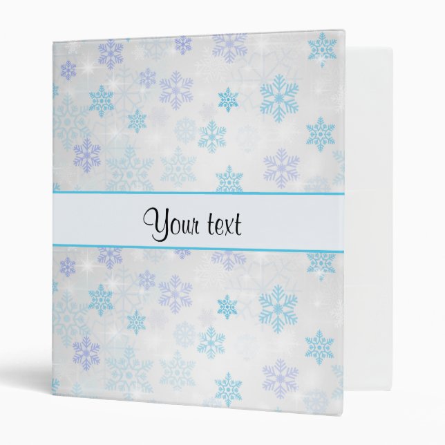 Pretty Christmas Snowflakes 3 Ring Binder (Front/Inside)