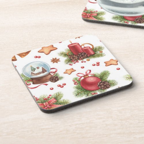 Pretty Christmas Square Coaster