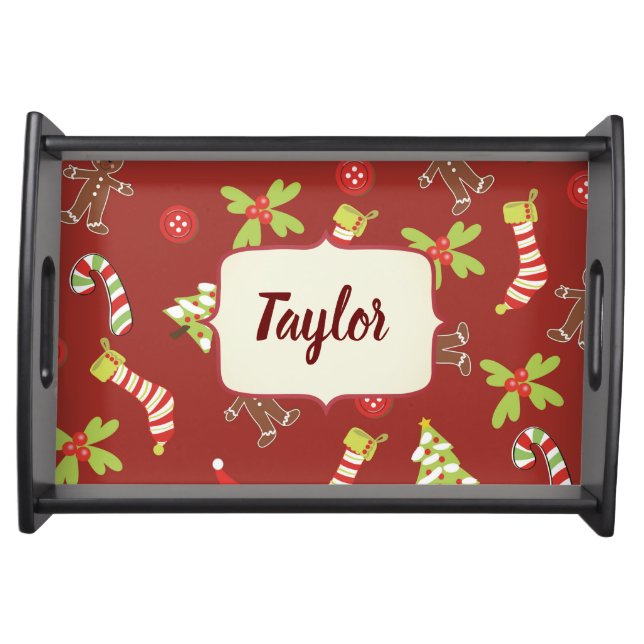 Pretty Christmas Theme Serving Tray (Front)