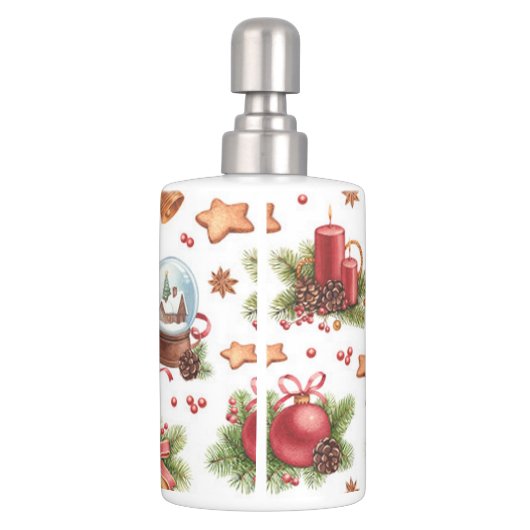 Pretty Christmas Toothbrush Holder Soap Dispenser (Back)