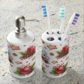 Pretty Christmas Toothbrush Holder Soap Dispenser (Front)