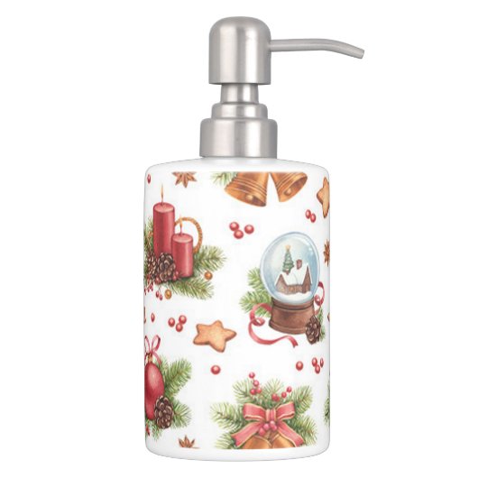 Pretty Christmas Toothbrush Holder Soap Dispenser (Right)