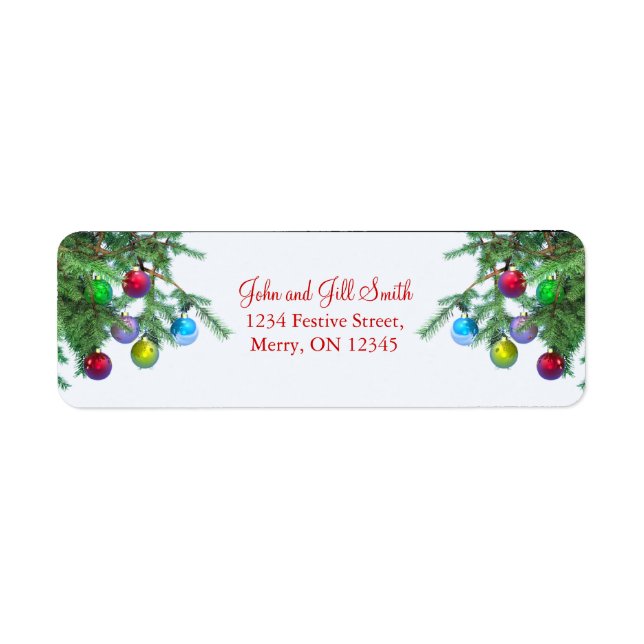 Pretty Christmas Tree Decorations Label (Front)