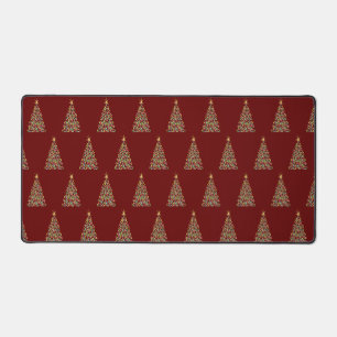 Pretty Christmas Tree Pattern Stylish Holiday Desk Mat