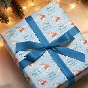 Pretty Christmas Unicorn  Wrapping Paper