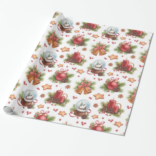 Pretty Christmas Wrapping Paper (Unrolled)