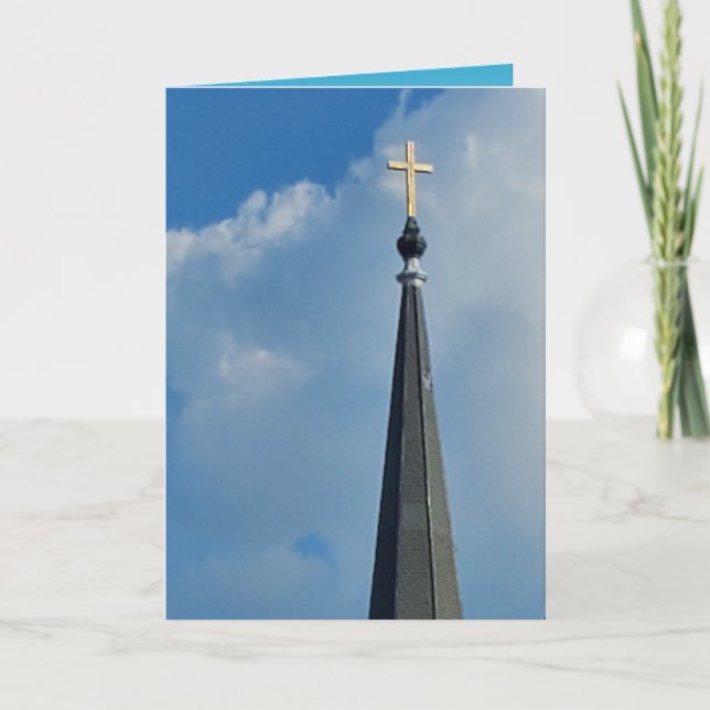 Pretty Church Cross Blank Card (Front)