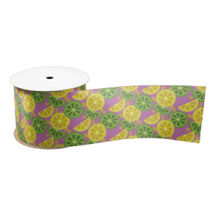 Pretty Citrus Pattern Lilac Ribbon