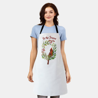 Pretty Classic Cardinal Red Bird Apron