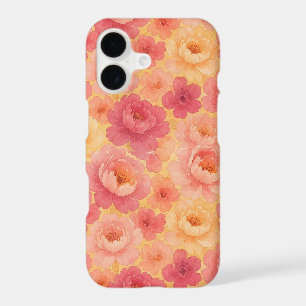 Pretty Classy Peony Flowers Watercolor Art iPhone 17 Case