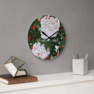 Pretty Close-up Mountain Laurel Flowers Wall Clock