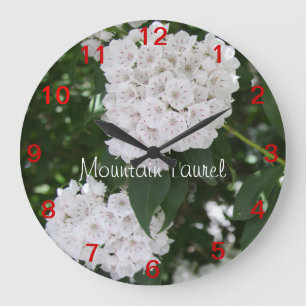 Pretty Close-up Mountain Laurel Flowers Wall Clock