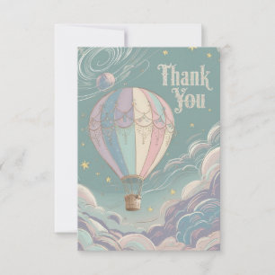 Pretty Clouds Hot Air Balloon Thank You Card