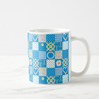 Pretty Coffee Mug: Daisychains, Faux Patchwork Coffee Mug