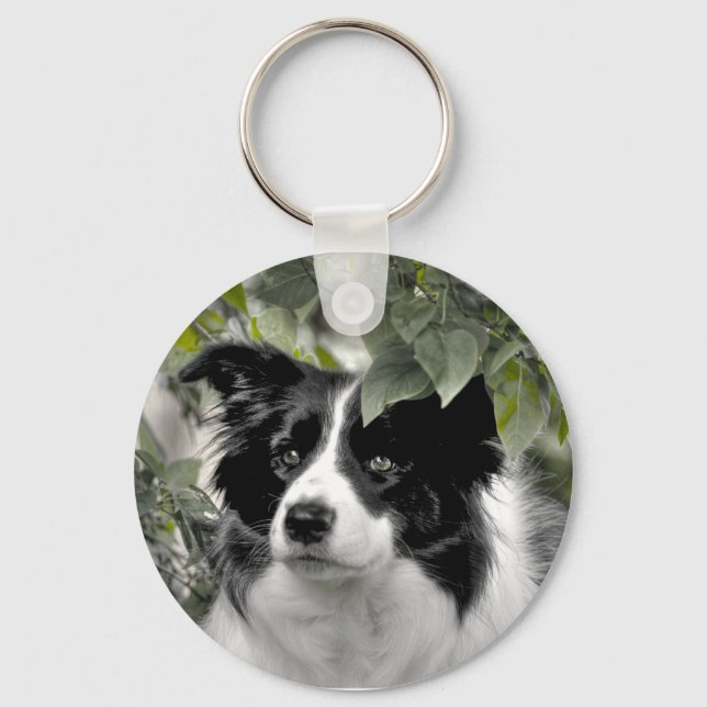 Pretty Collie Dog Keychain (Front)