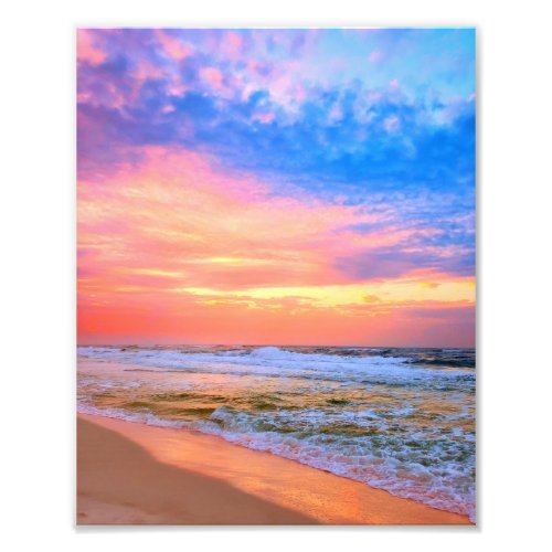 Pretty Coloful Sunrise Skies Miramar Beach Waves  Photo Print