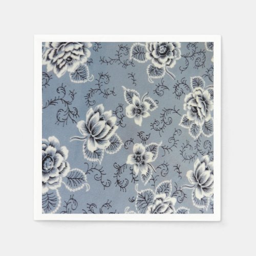 Pretty Colonial Blue Flower  Paper Napkins