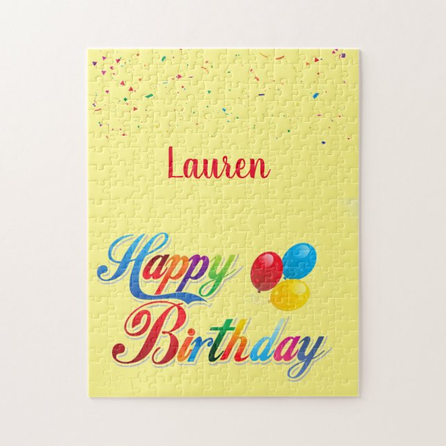 Pretty Colored Happy Birthday Balloons Jigsaw Puzzle (Vertical)