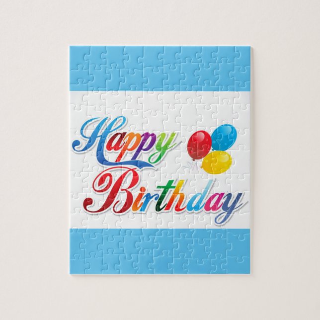 pretty colored happy birthday puzzle (Vertical)