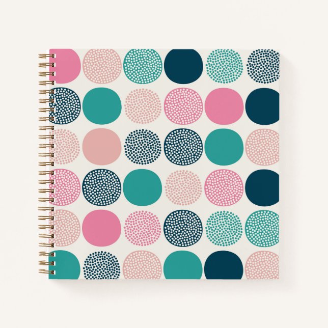 Pretty Colored Polka Dots Notebook (Front)