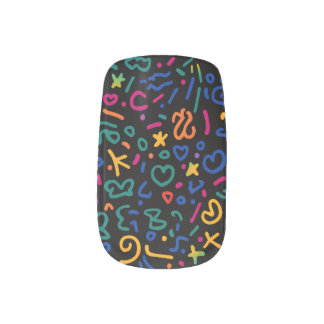 Pretty, colorful and cute design minx nail art