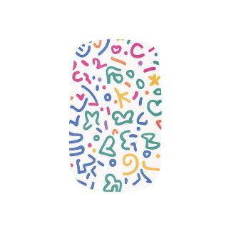 Pretty, colorful and cute design minx nail art