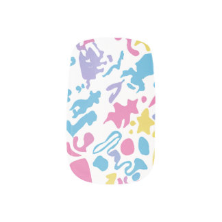 Pretty, colorful and cute design minx nail art