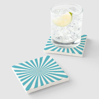 Pretty colorful aqua sunshine pattern Modern chic Stone Coaster