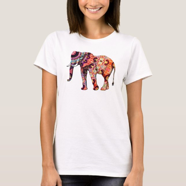 Pretty Colorful Artsy Elephant Shirt (Front)