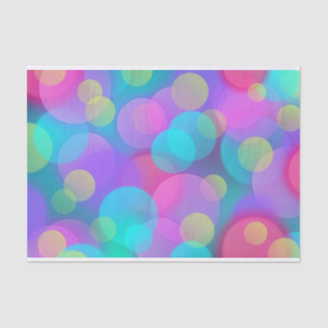 Pretty Colorful Bokeh Circles Design Tissue Paper (Front)