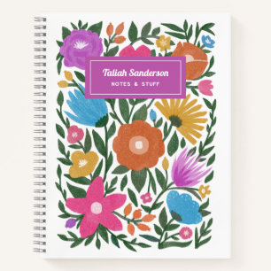 Pretty Colorful Bold Spring Florals   Name    Notebook
