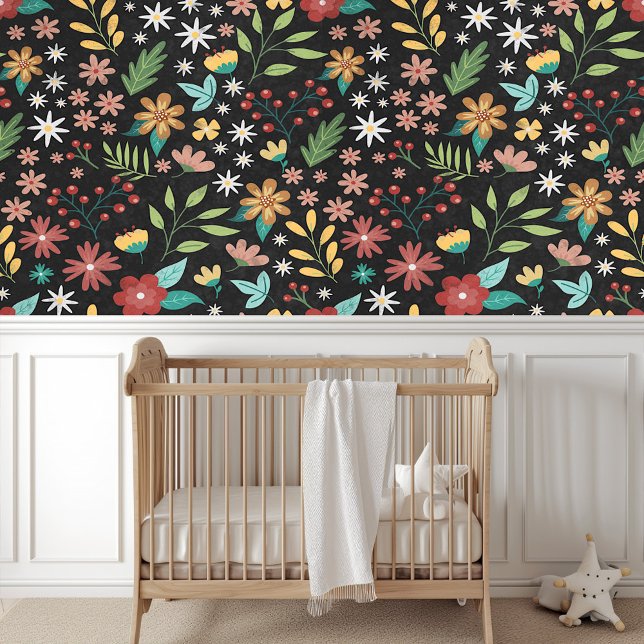 Pretty Colorful Botanical Floral Art Pattern Wallpaper (Creator Uploaded)