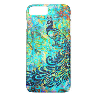 Pretty Colorful Bright Turquoise Peacock Abstract iPhone 8 Plus/7 Plus Case
