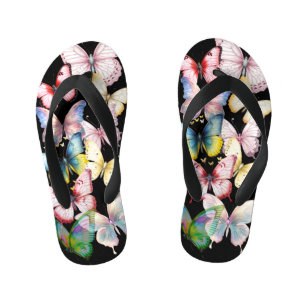 Pretty Colorful Butterflies Kid's Flip Flops