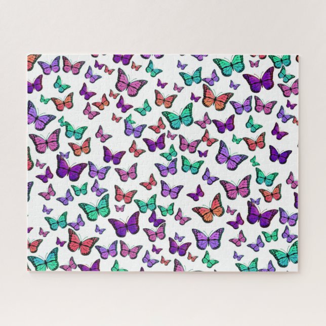 Pretty Colorful Butterflies Pattern Jigsaw Puzzle (Horizontal)