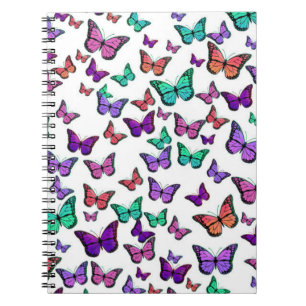 Pretty Colorful Butterflies Pattern Notebook