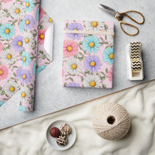 Pretty Colorful Daisies  Wrapping Paper